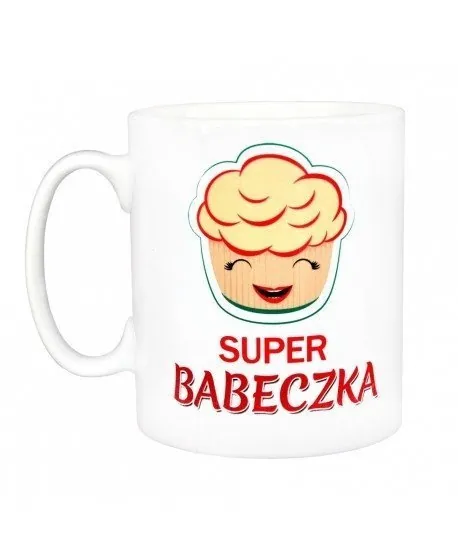 Kubek biały - Super Babeczka – Żółty