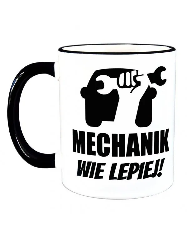 Kubek z czarnym uszkiem - Mechanik Wie Lepiej