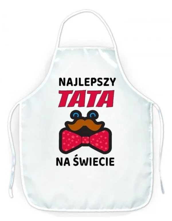 Cienki Fartuszek Kuchenny - Dla Ojca - Najlepszy Tata Z Muszką