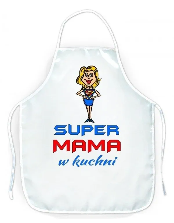 Cienki Fartuszek Kuchenny - Prezent Dla Mamy - Super Mama