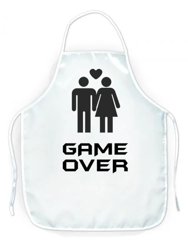 Cienki Fartuszek Kuchenny - Dla Faceta - GAME OVER - Para