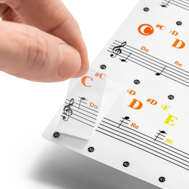 Naklejki do nauki gry na pianinie, keyboardzie, fortepianie